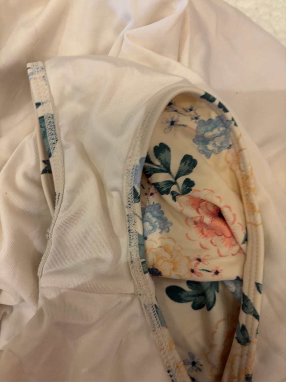 Floral Off-Shoulder Ruffle One-Piece Top - Cream - Picture 3 of 3